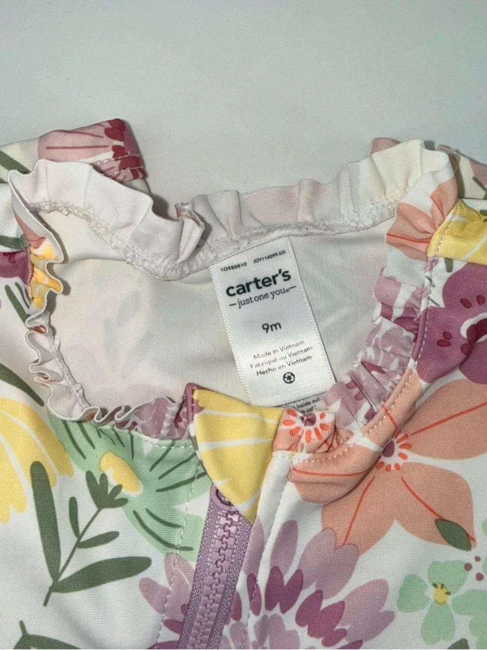 Carter's Just One You Floral Zip-Front Baby Girl Rash Guard
